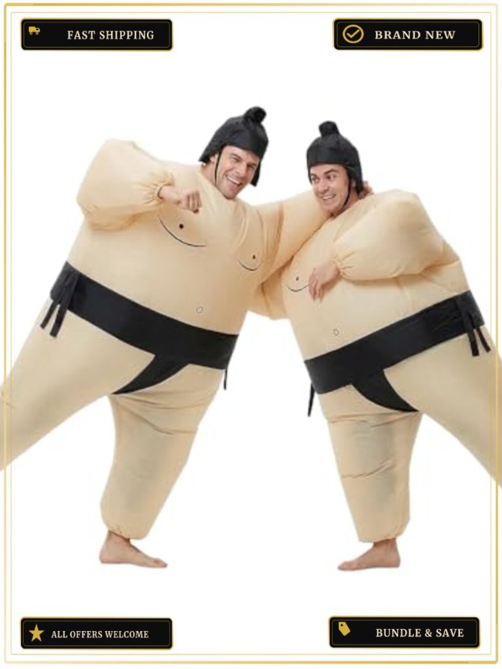 2 Pack Inflatable Sumo Wrestling Costume Adult Blow Up Halloween Suit